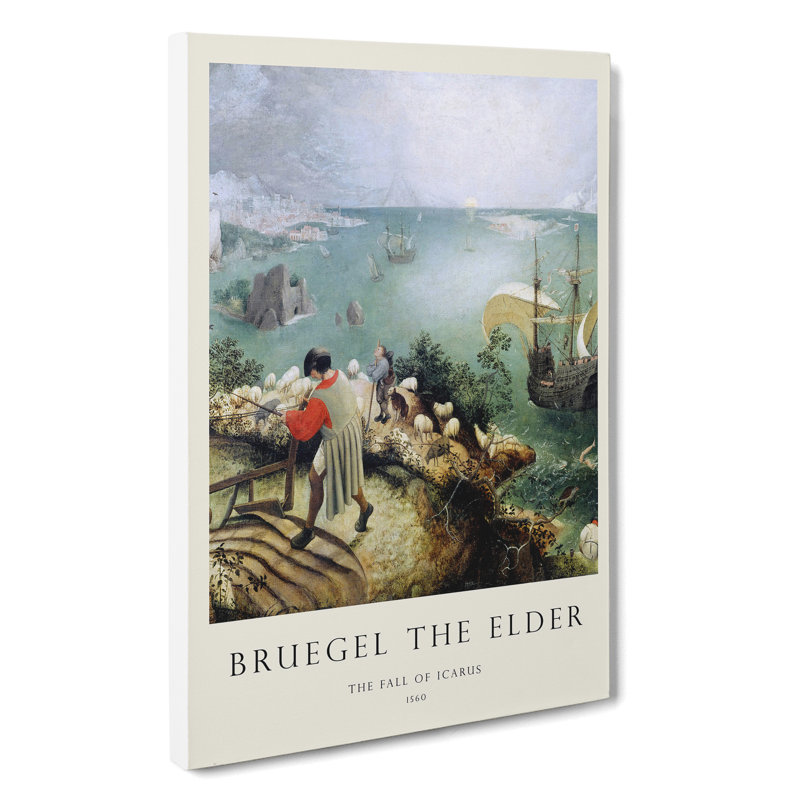 The Fall Of Icarus by Pieter Bruegel The Elder - Wrapped Canvas Painting, 50cm H x 35cm W x 3cm D
