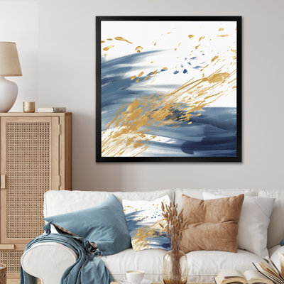 «Dark Blue and Gold Abstract IV - Fractals», reproduction sur toile