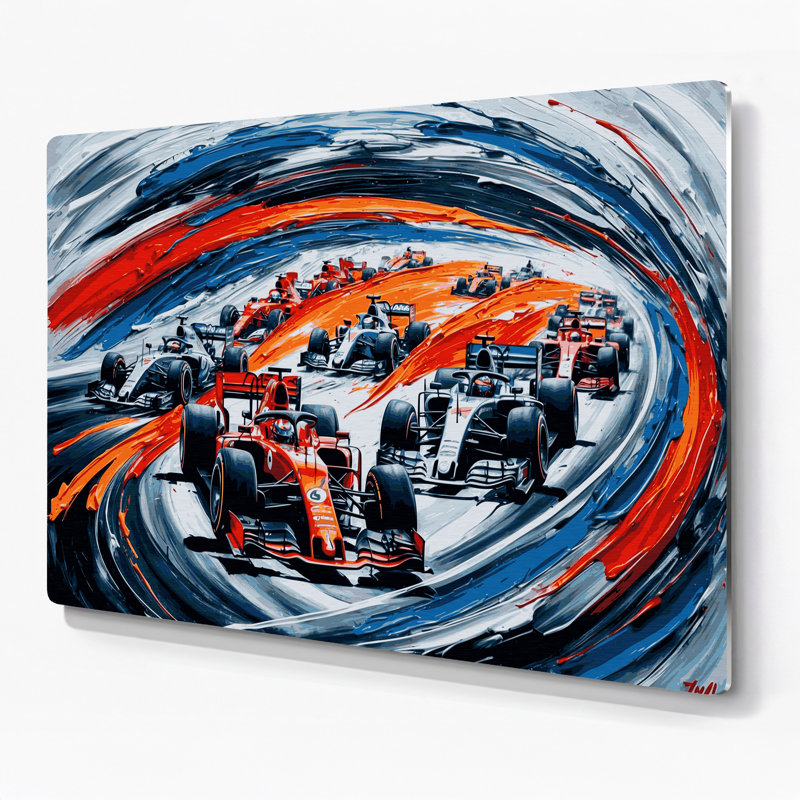 Sports Formula Grey Metal Wall Art, 11" H x 14" W