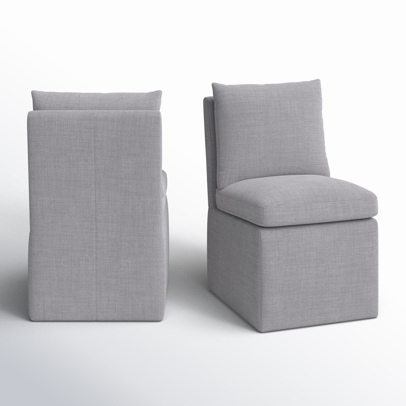 Alayaa Linen Side Chair, Effie Gray Performance Linen