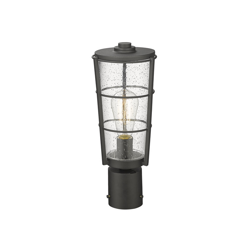 Tête de lanterne noire câblée à 1 lumière Charli, H 15,25 po x l 6 po x P 6 po