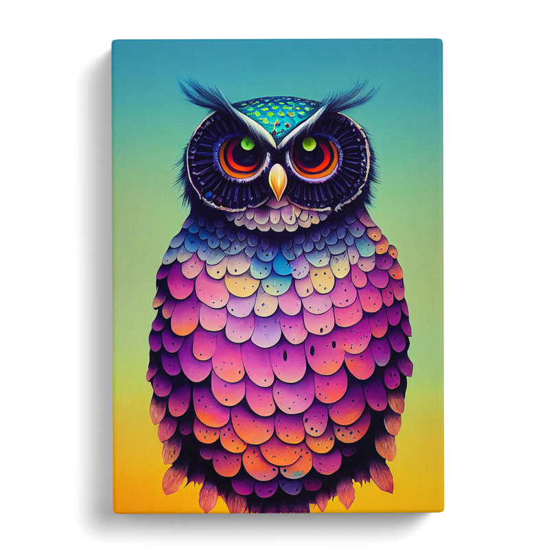 Owl In Paint No.1 - Wrapped Canvas, 50cm H x 35cm W x 3cm D