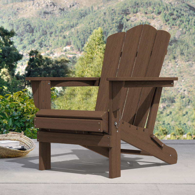 Chaise Adirondack en acier PEHD pliable, Café