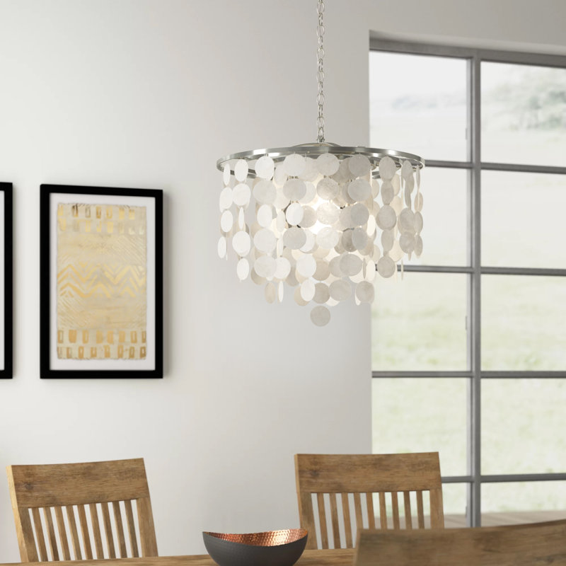 Lustre à niveaux unique / remarquable à 3 lumières Icare, Nickel satiné
