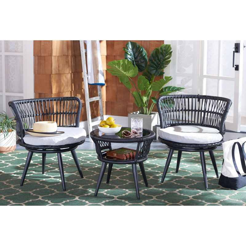 3Pc Lounge Set, Black