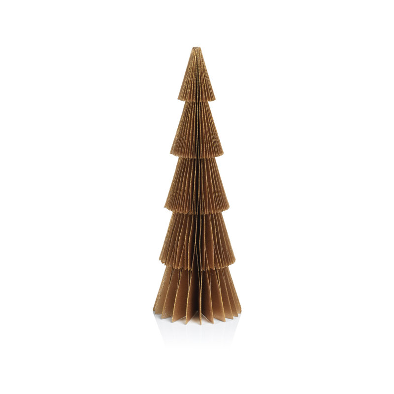 6 Piece Paper Decorative Tabletop Tree Set, Gold