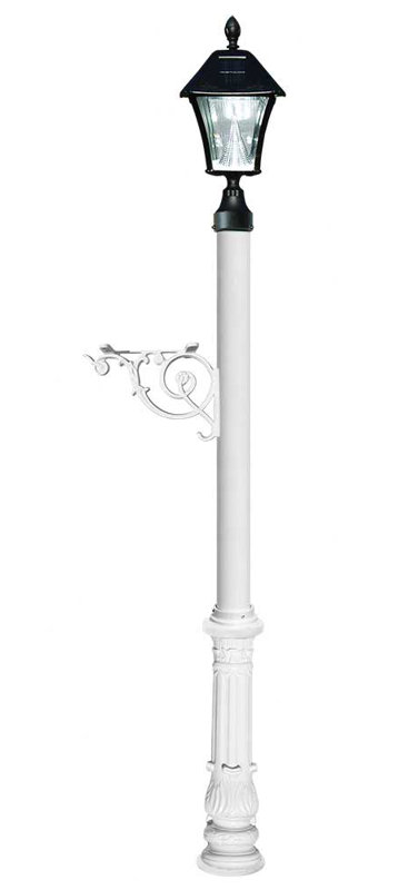 Poteau décoratif encastré 61 "H Lewiston Mailbox, Blanc