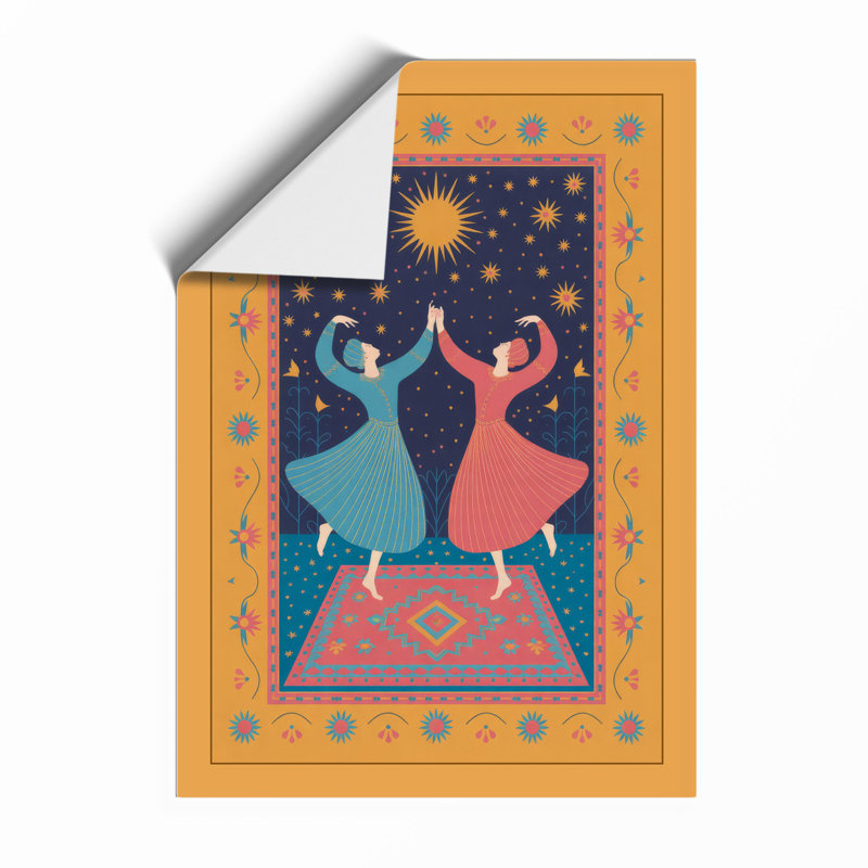 Dancers Under Stars Art Deco - Print, Unframed, A2 - 59.4 x 42.0 cm