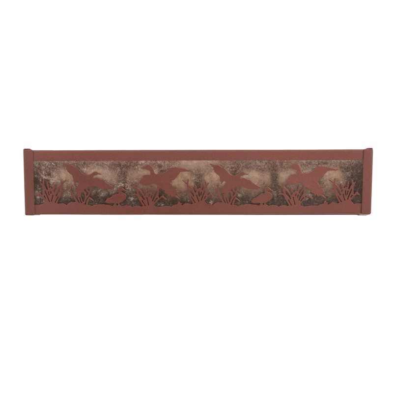 Rustic Lodge 4 - Light Bath Bar, GU24/Twist and Lock, Silver, Rust