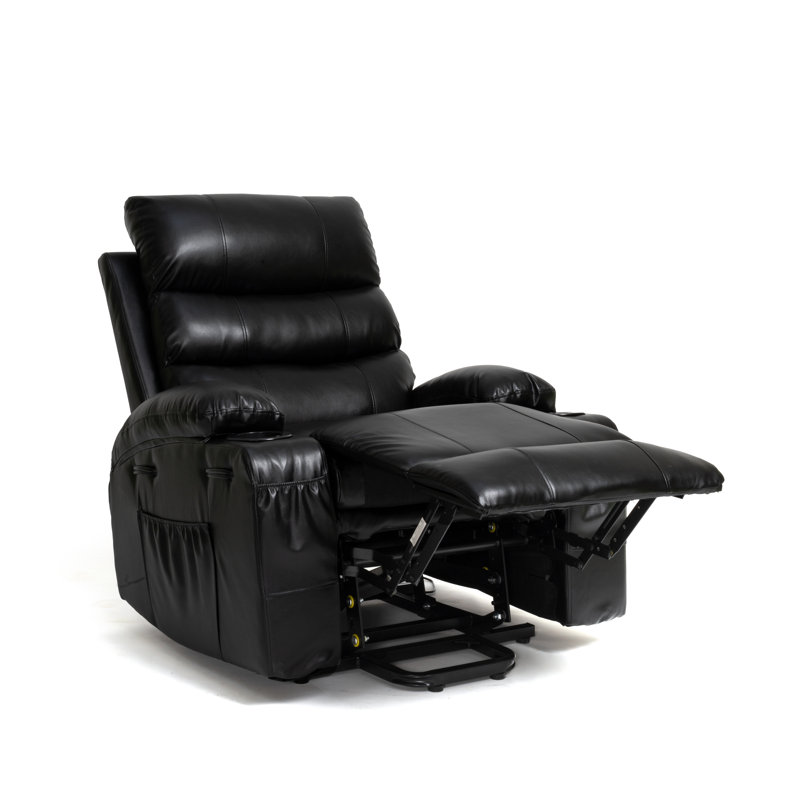 Fauteuil de massage inclinable électrique chauffant, Mélange de polyester gris