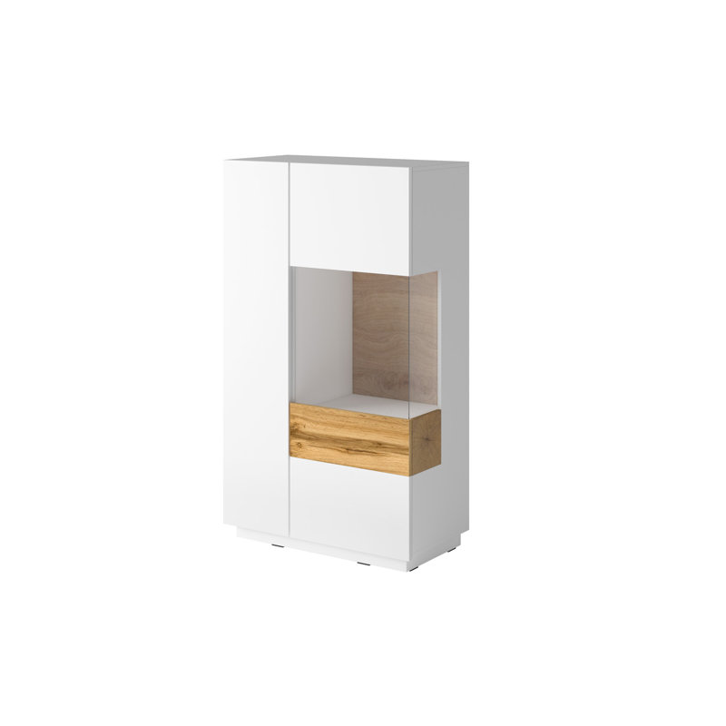 Holst 80cm Sideboard, White Gloss / Wotan Oak