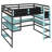 Modern Gaming Loft Bed With Lighted Desk, Storage Bookcase, Racks And Power Outlets-189324025-189324028