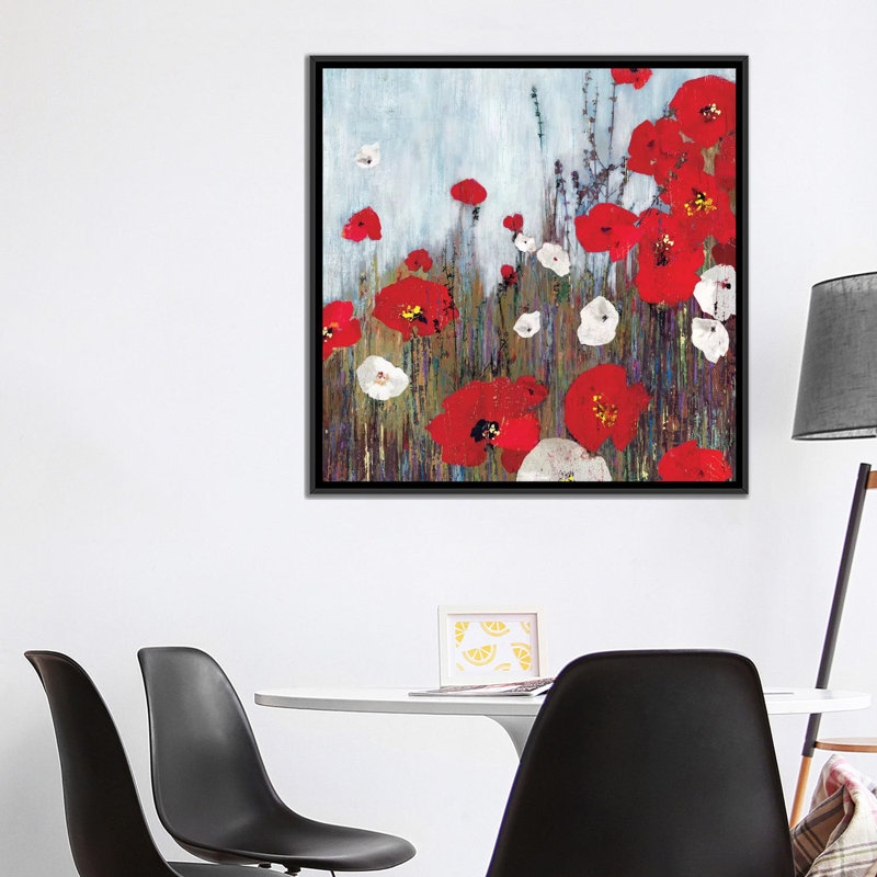 « passion pops ii », reproduction sur toile, H 18 po x l 18 po x P 1,5 po, Pas de tapis, Toile avec cadre noir