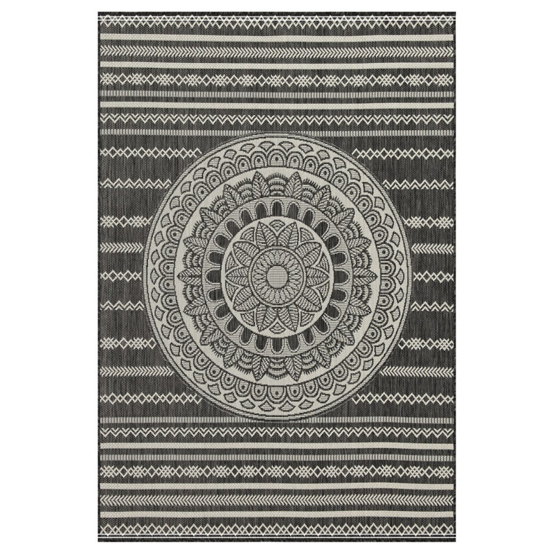 Anthracite Indoor/Outdoor Area Rug, Rectangle 7'10" x 10'3"
