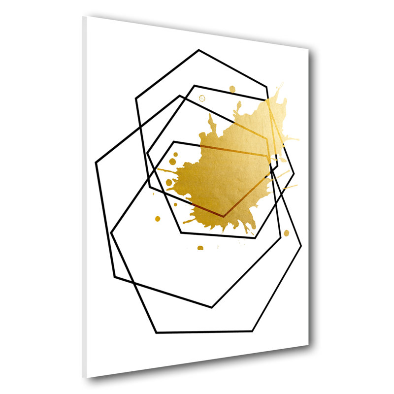 Gilt Mod III - impression d'art graphique, H 16 po x l 12 po x P 1 po