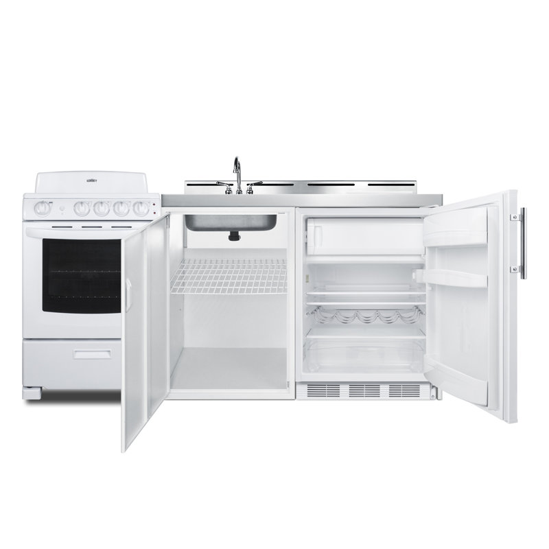 Summit Appliance All-In-One Combo Kitchens 5.1 Cubic Feet Kitchenette Mini Fridge with Freezer