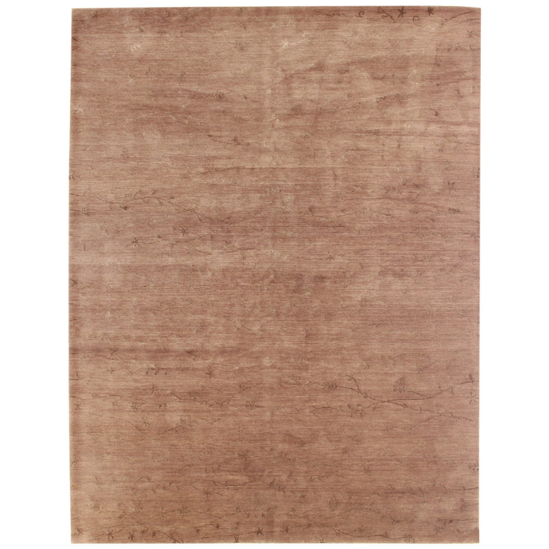 Tapis d'intérieur en laine / soie / coton brun Tara
