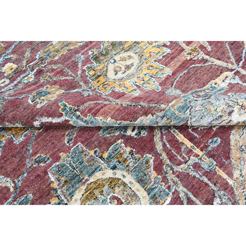 Handmade Wool Area Rug, Wine, Rectangle 10' x 14'