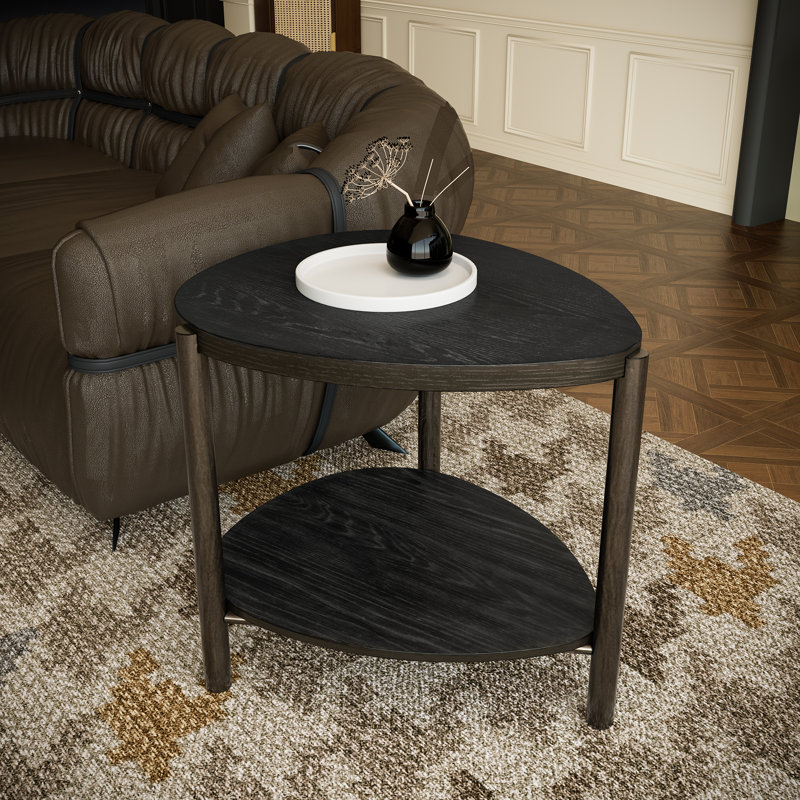 Water Drop-Shaped End Table, Iron Black