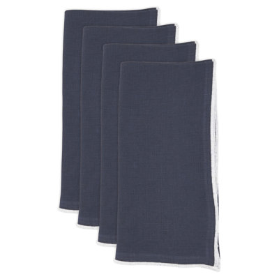 Set of 4 Dartmouth Linen No Pattern Square Napkins