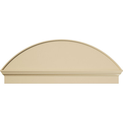 50"W x 19-3/8"H x 2-1/2"P Segment Arch Smooth Signature Urethane Combination Pediment, Primed Tan