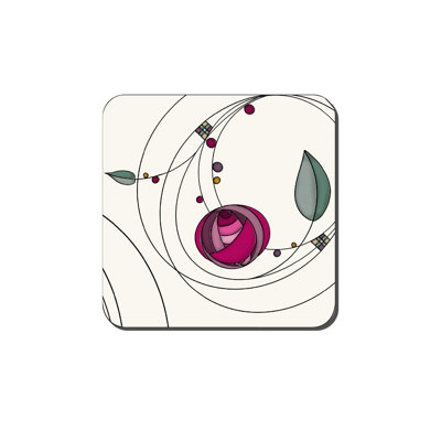Set of 6 Tiffany Rose Double Coasters