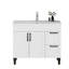 Meuble-lavabo autoportant de 39,8 po avec lavabo en céramique, 2 portes à fermeture douce et 2 tiroirs