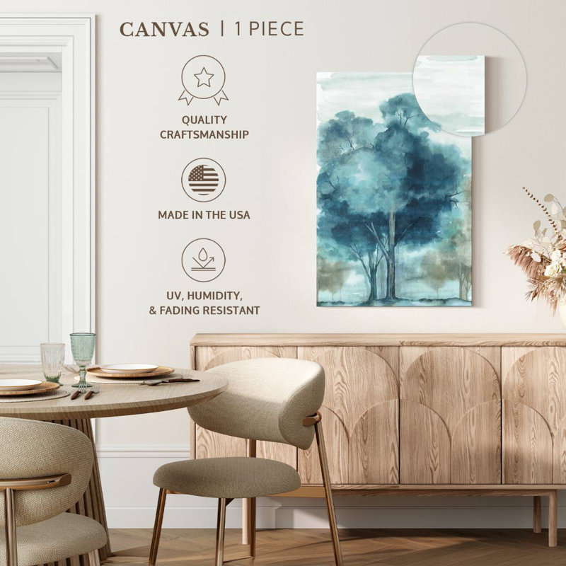 Chanson des arbres version indigo, H 24 po x l 16 po