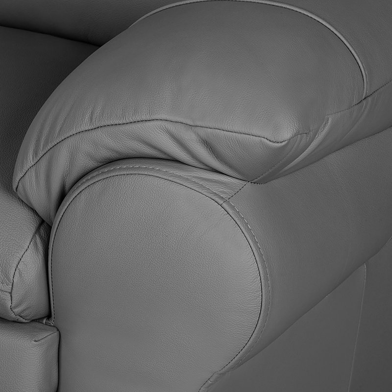 Causeuse en cuir véritable 2 places Heppman, Gris foncé