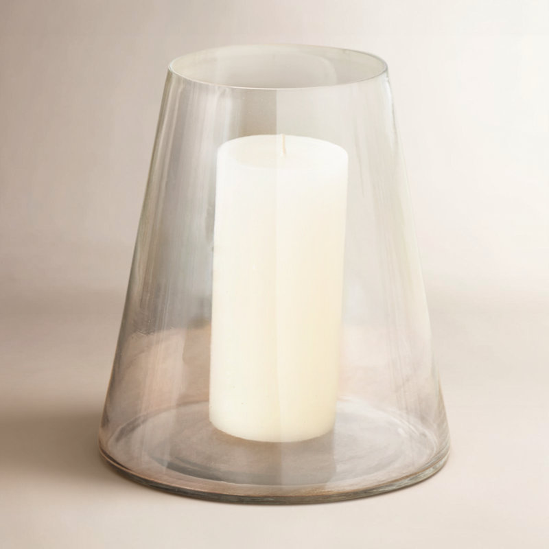 Perry 8.5'' H Glass Tabletop Hurricane