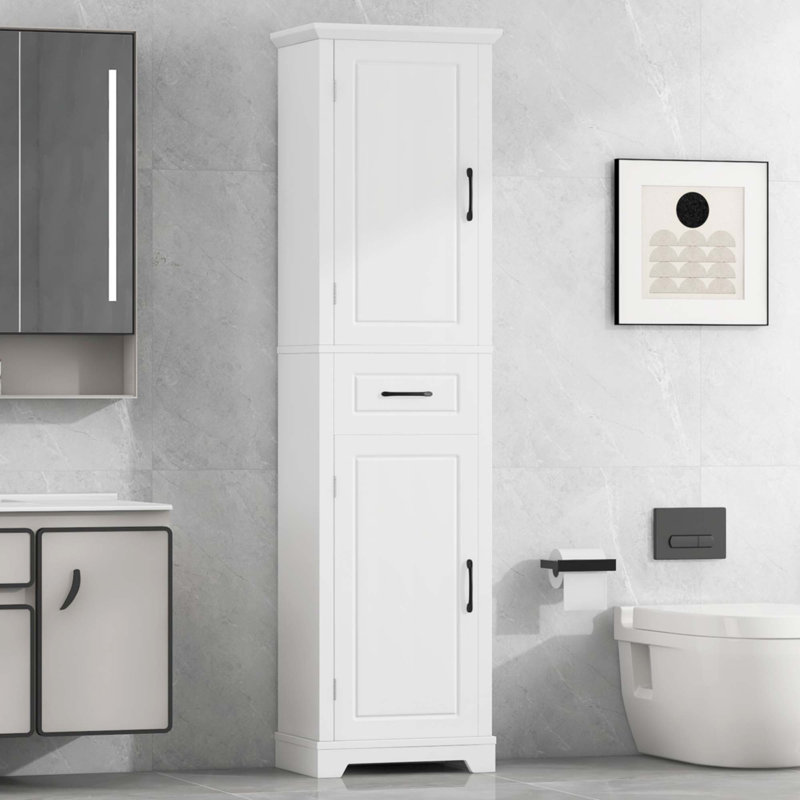 Grande armoire de rangement pour salle de bain, Blanc