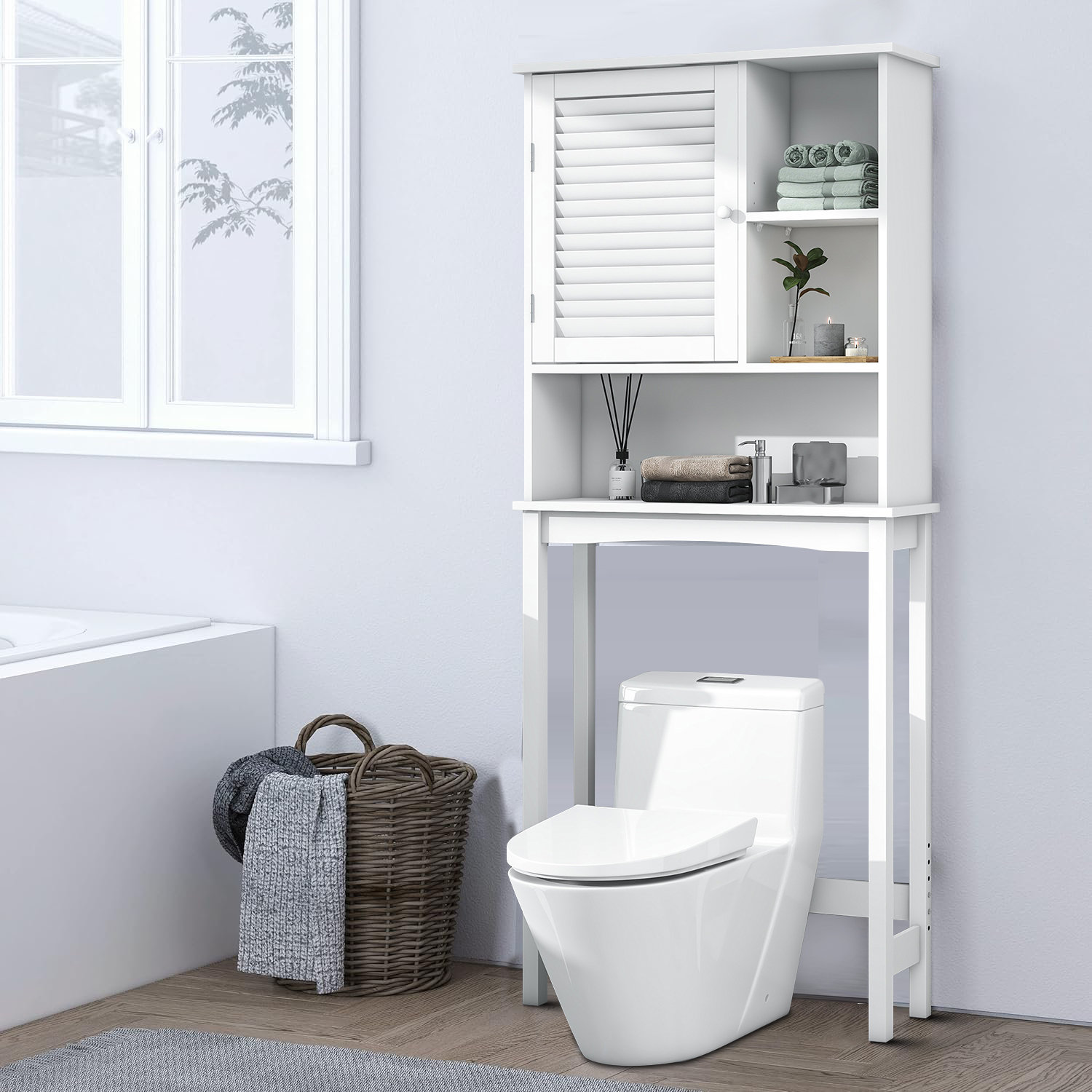 Rebrilliant Navaeha Freestanding Over-the-Toilet Storage | Wayfair