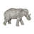 Difranco Polystone Engraved Floral Elephant Decorative Silver Sculpture