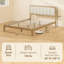 Structure de lit avec tête de lit tapissier, structure de lit plateforme avec lattes en bois, aucun sommier requis, assemblage facile-255708930-255708928