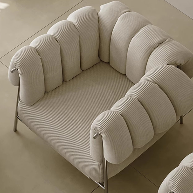 Fauteuil de loisirs simple français rétro., Blanc