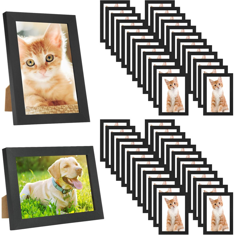 50-pack Black Photo Frames With Mats