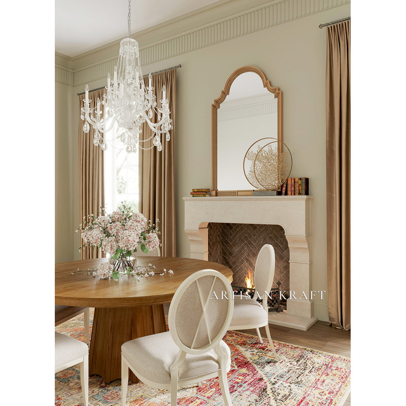 Chantel Cast Stone Fireplace Surround with Standard Hearth, 10" D x 68" F x 53" B, Beige