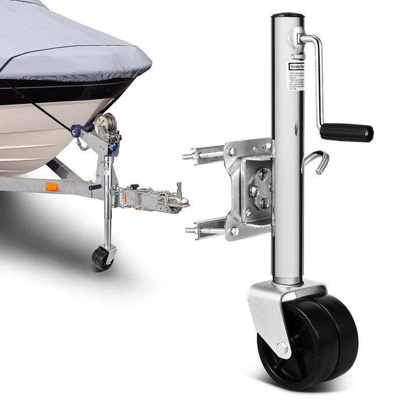 1500 lbs Heavy Duty Swivel Trailer Jack with Dual Wheels – 13" Lift for RV, Boat Trailers & More