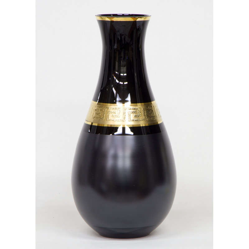 Vase de table en verre soufflé à la main Conn, H 13,8 po