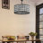 17.72 Inch Black Modern Crystal Caged Ceiling Fan with Light 4 Light Fandelier with Remote Control and 3 Speeds