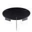 Round Coffee Table Black Oak Wood Surface And Black Metel Feet