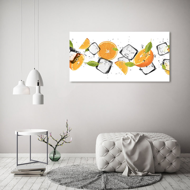 Oranges With Ice - Wrapped Canvas Print