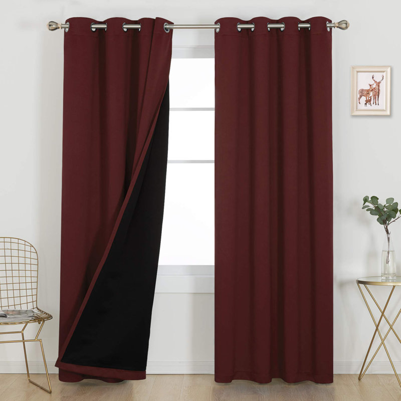 Lavender Faux Silk Blackout Grommet Curtain Panels, 52" x 45"