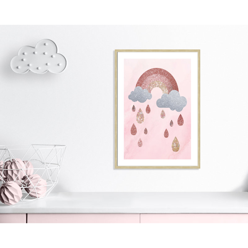 Paillettes, H 35,5 po x l 25,5 po x P 1,19 po, Cadre boîte champagne clair