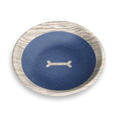 Tarhong French Oak Wood Bone Pet Saucer,5.2",0.75Cups,Merge (Bamboo Powder+Melamine),Set Of 2