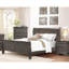 Grand lit traditionnel avec aspect teinté gris pour la chambre à coucher avec teinture, tête de lit et rails-35090584-35090590