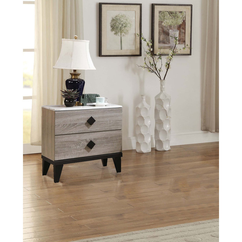 Nightstand, Cream/Oak