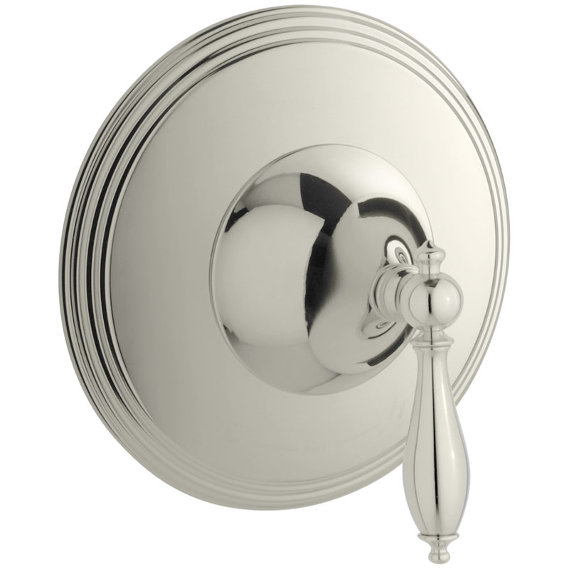 Finial Traditional Valve Trim with Lever Handle for Thermostatic Valve, Requires Valve, Laiton poli