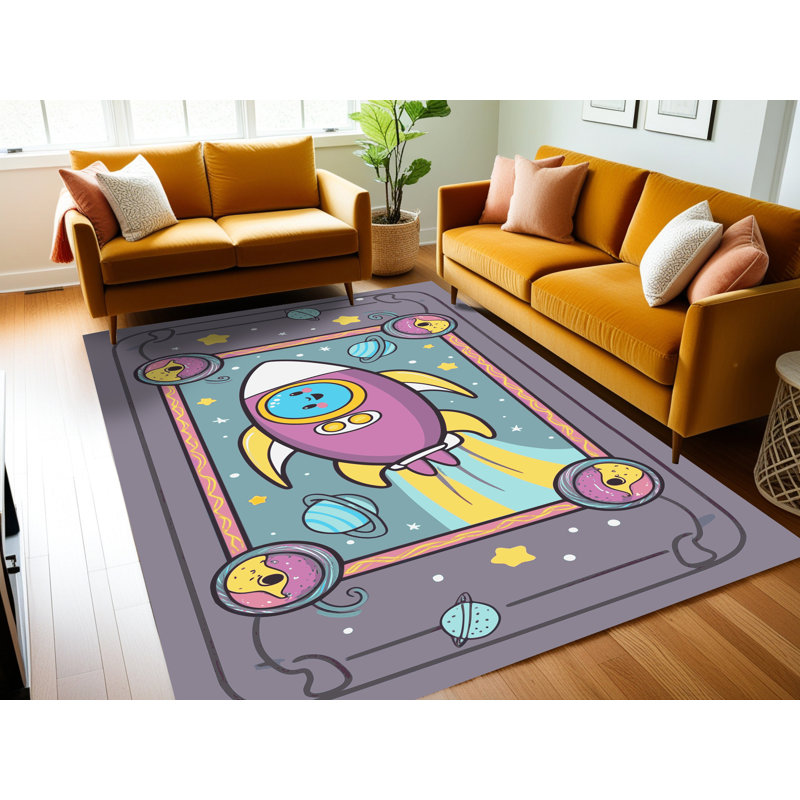 Tapis pour enfants Zoomie, Rectangulaire 7 pi x 10 pi