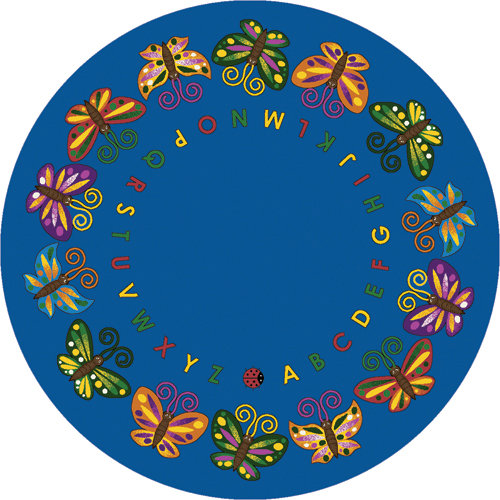 Tapis éducatif papillon, Rond 7 pi 7 po